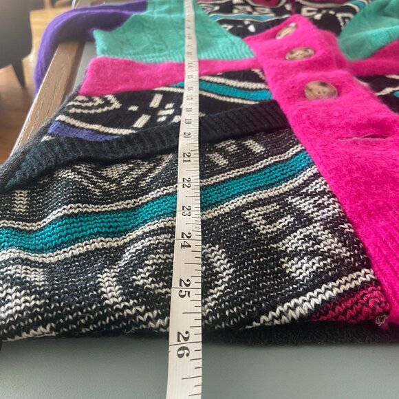 Preloved Cardigan; Reclaimed wool patchwork boho eco - Medium/Large - Picture 9 of 12